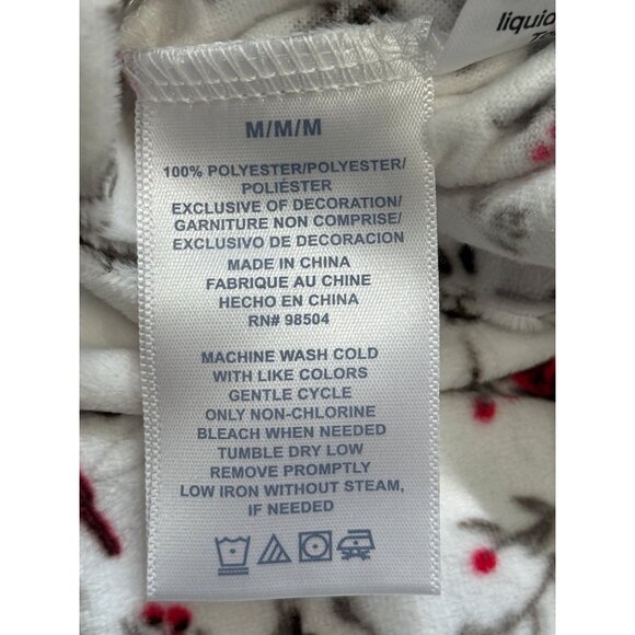 Lanz Of Salzburg Womens Floral Button-Up Pajama Top Flannel Cardinal Size M NEW - Picture 5 of 7